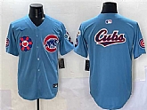 Men's Chicago Cubs Team Big Logo Blue 2025 Tokyo Series 2nd Alternate Limited Stitched Jersey,baseball caps,new era cap wholesale,wholesale hats